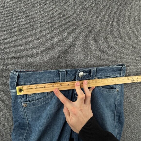 True Religion Blue Jeans Women 31x26 USA Denim Embroidered Urban Adult Ladies - Picture 12 of 13